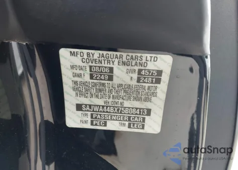 2007 Jaguar Xk z USA, uszkodzony, nr VIN SAJWA44BX75B08413